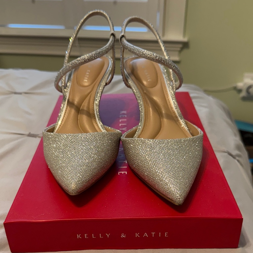 Kelly & Katie Sparkling Silver Heels